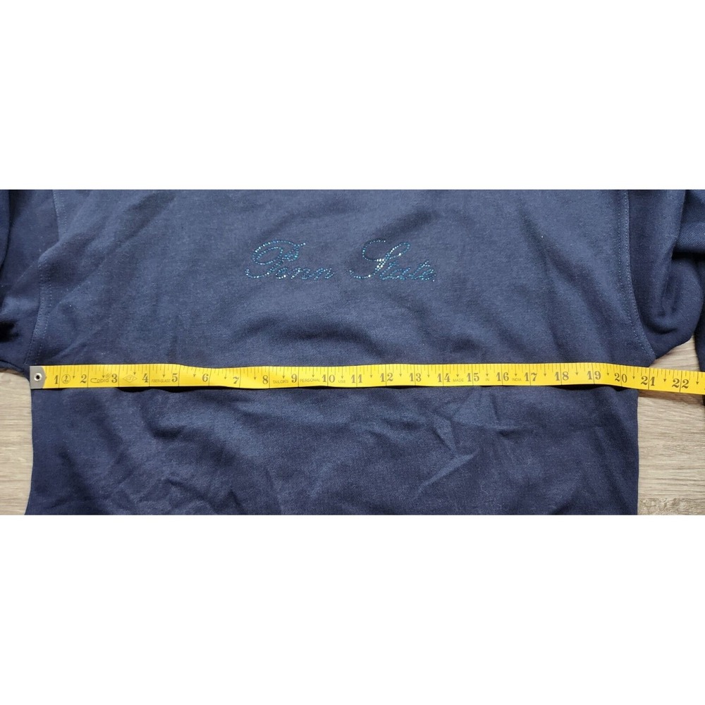 Penn State Blue Sweatshirt Mock neck Womens Medium Chicka D Blue Rhinestone - Picture 5 of 8